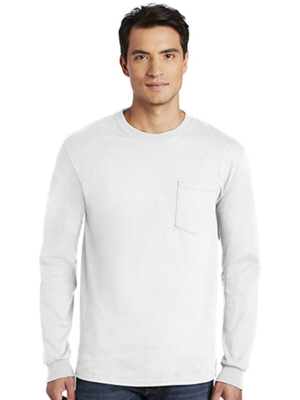 Gildan Ultra Cotton Long Sleeve T Shirt with Pocket Thumbnail