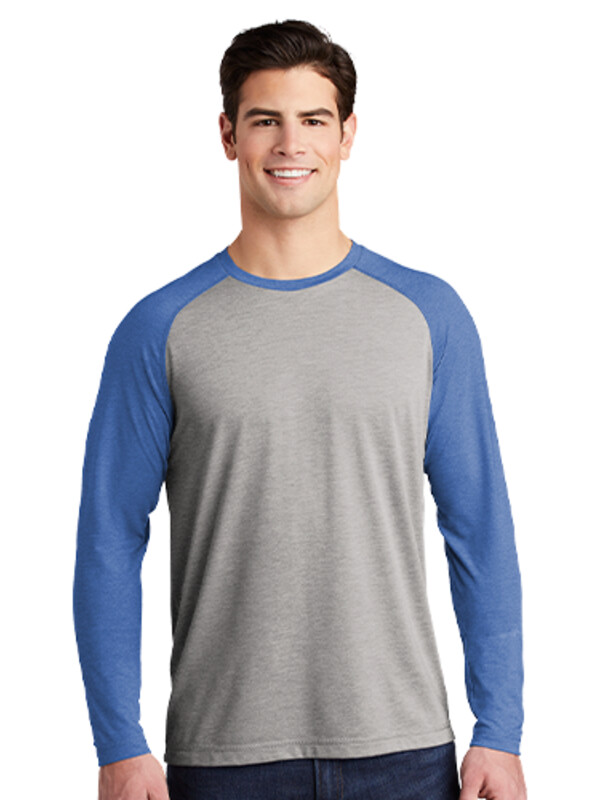 Sport Tek PosiCharge Long Sleeve Tri Blend Wicking Raglan Tee Thumbnail